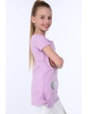 Tricou fete cu inscription argintie, mov NDZ8243 - Magazin online - Boutique